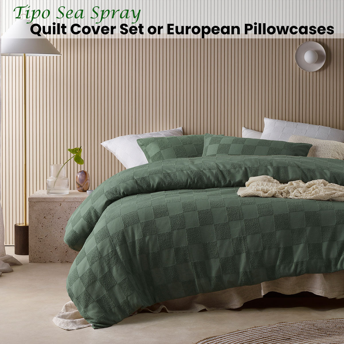 Tipo Sea Spray Chenille Quilt Cover Set Queen
