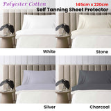 Self Tanning Polyester Cotton Sheet Protector 145cm x 220cm Charcoal