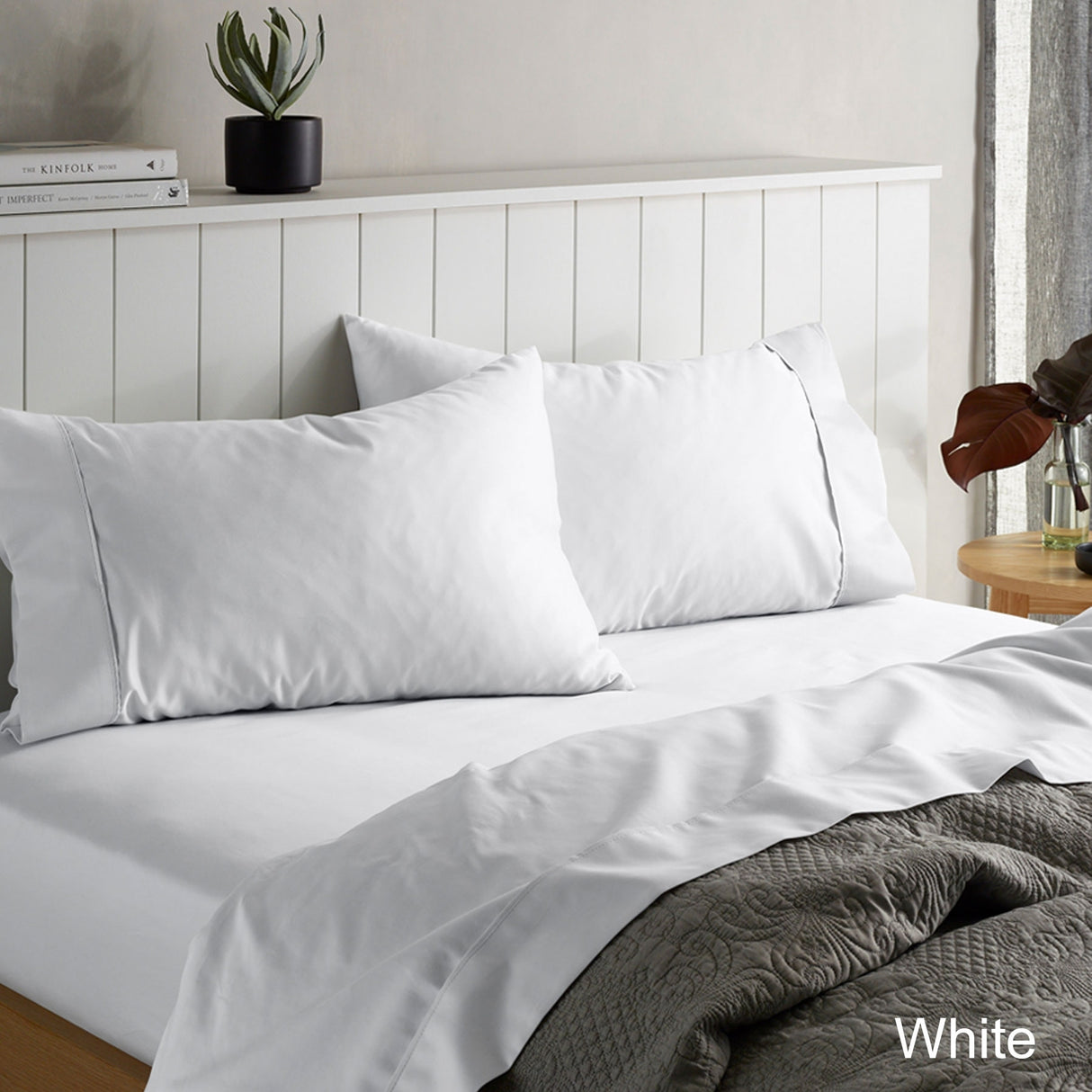 1500TC Cotton Rich Sheet Set White Queen