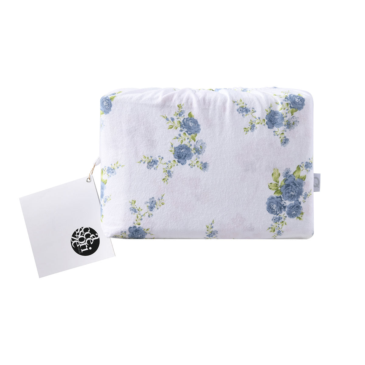 Cotton Flannelette Sheet Set Rose Light Blue Single