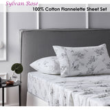 Cotton Flannelette Sheet Set Sylvan Rose Single