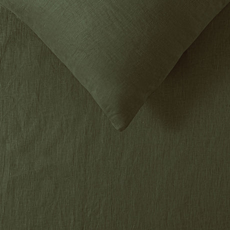 100% Linen Olive Sheet Set Single