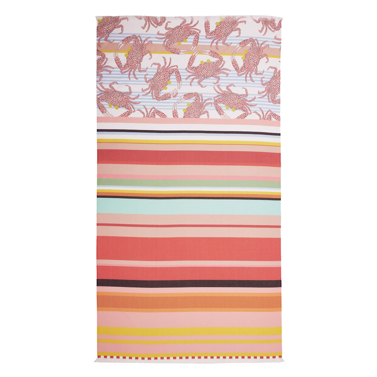 Cotton Digital Print Large Towel Crazy Crabs
