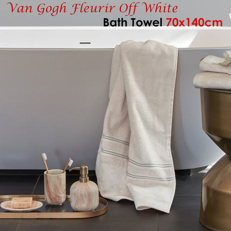 Van Gogh Fleurir Off White Bath Towel