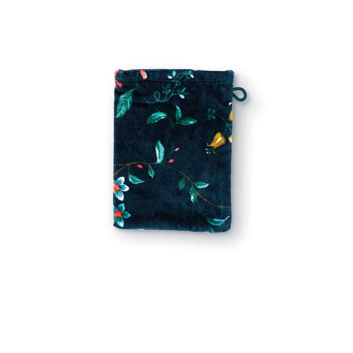 Les Fleurs Dark Blue Wash Mitt 16cm x 22cm