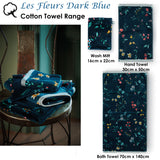 Les Fleurs Dark Blue Wash Mitt 16cm x 22cm