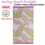 Surfing Beach Twilight Cotton Velour Beach Towel