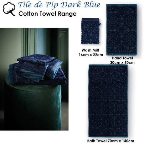 Tile de Pip Dark Blue Wash Mitt 16cm x 22cm