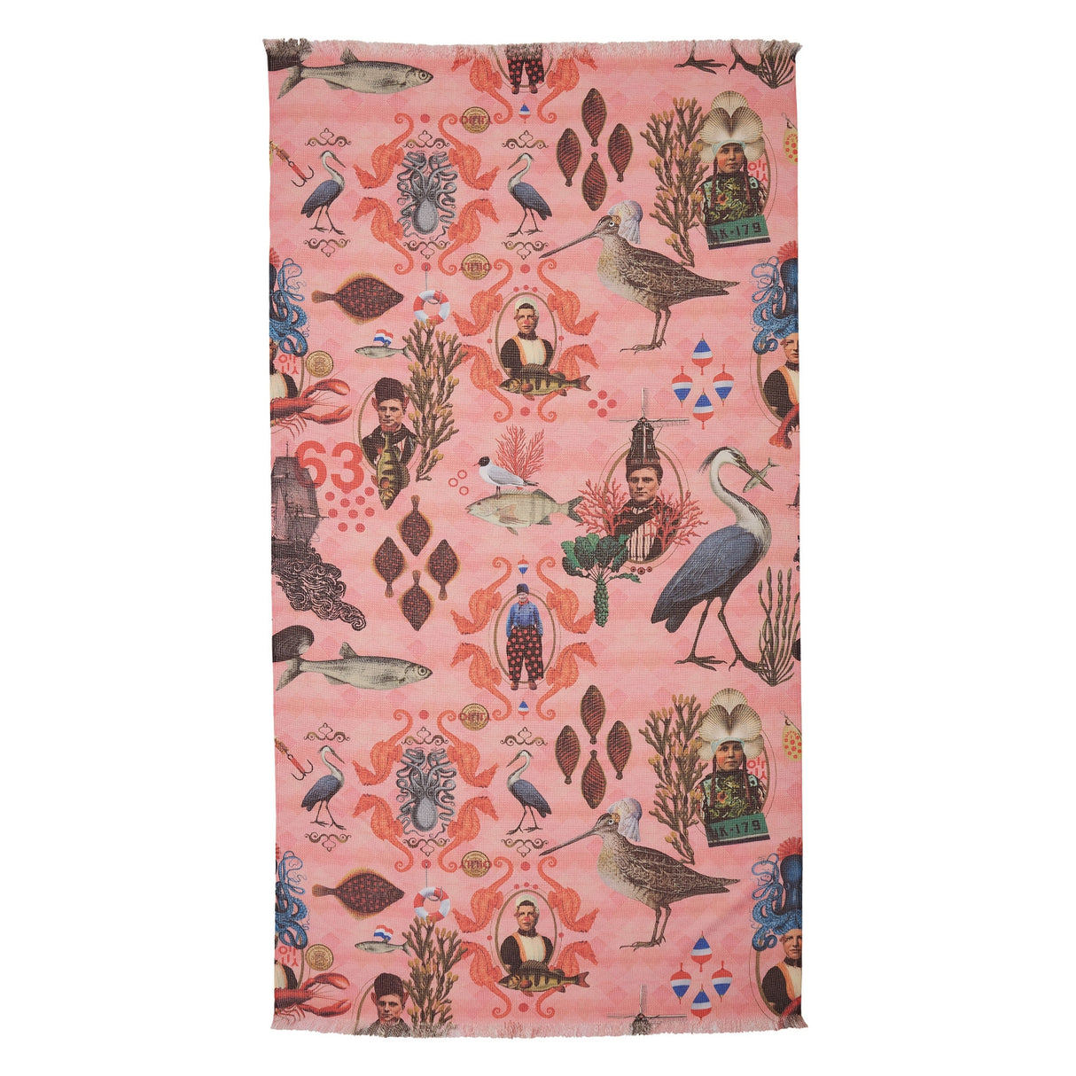 Cotton Digital Print Large Towel Urker Fish Story