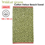 Wildcat Green Cotton Velour Beach Towel