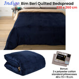 Indigo King Bim Beri Quilted Bedspread with bonus standard pillowcases