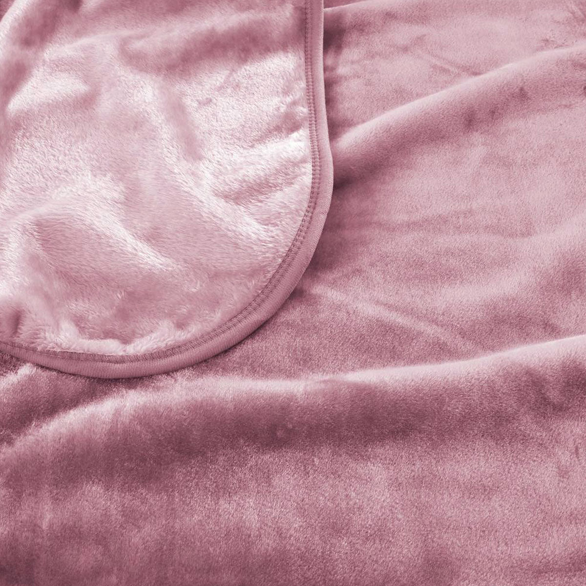 450gsm Solid Faux Mink Blanket Dusty Pink