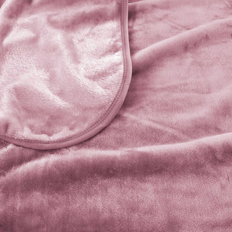 450gsm Solid Faux Mink Blanket Dusty Pink