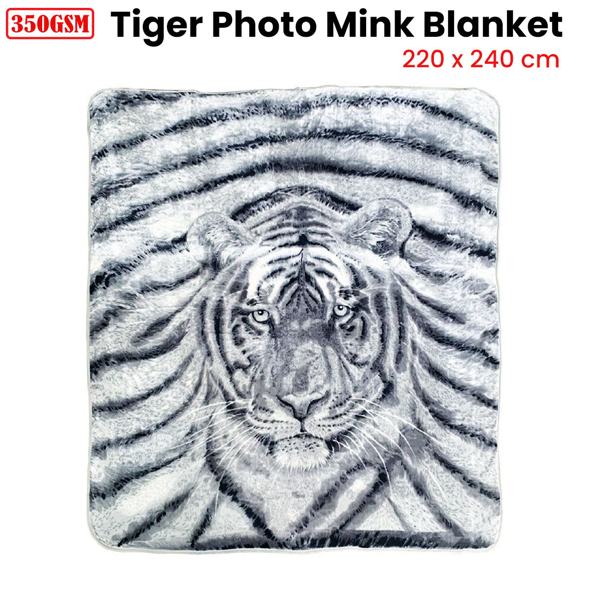 350gsm Tiger Photo Mink Blanket