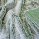 Archie Sage Faux Fur Throw Rug 130 x 160cm