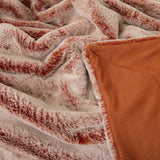 Archie Terracotta Faux Fur Throw Rug 130 x 160cm