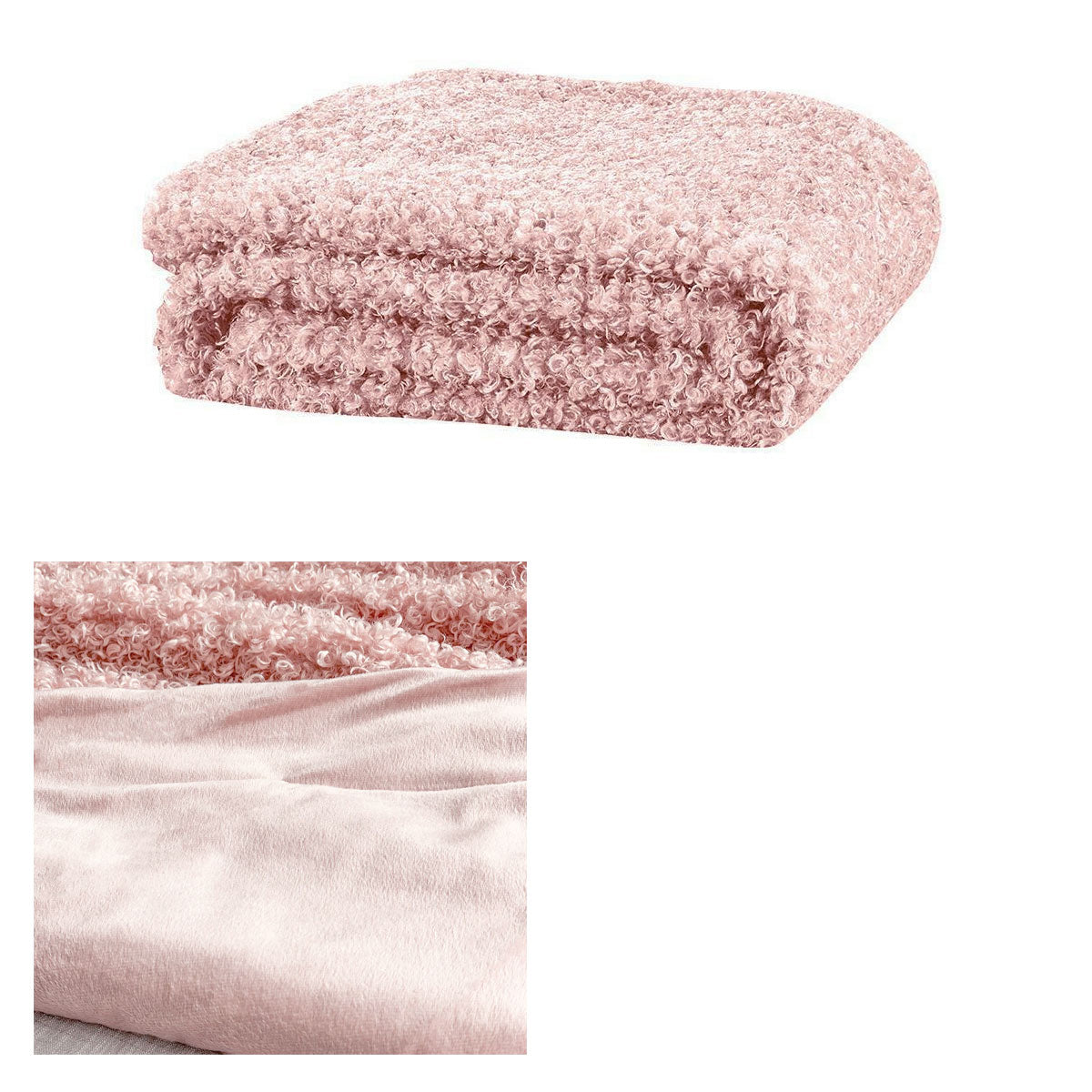 Lyla Faux Sheep Fur Throw Rug Peach
