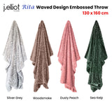 Rita Woodsmoke Faux Mohair Throw Rug 130 x 160cm