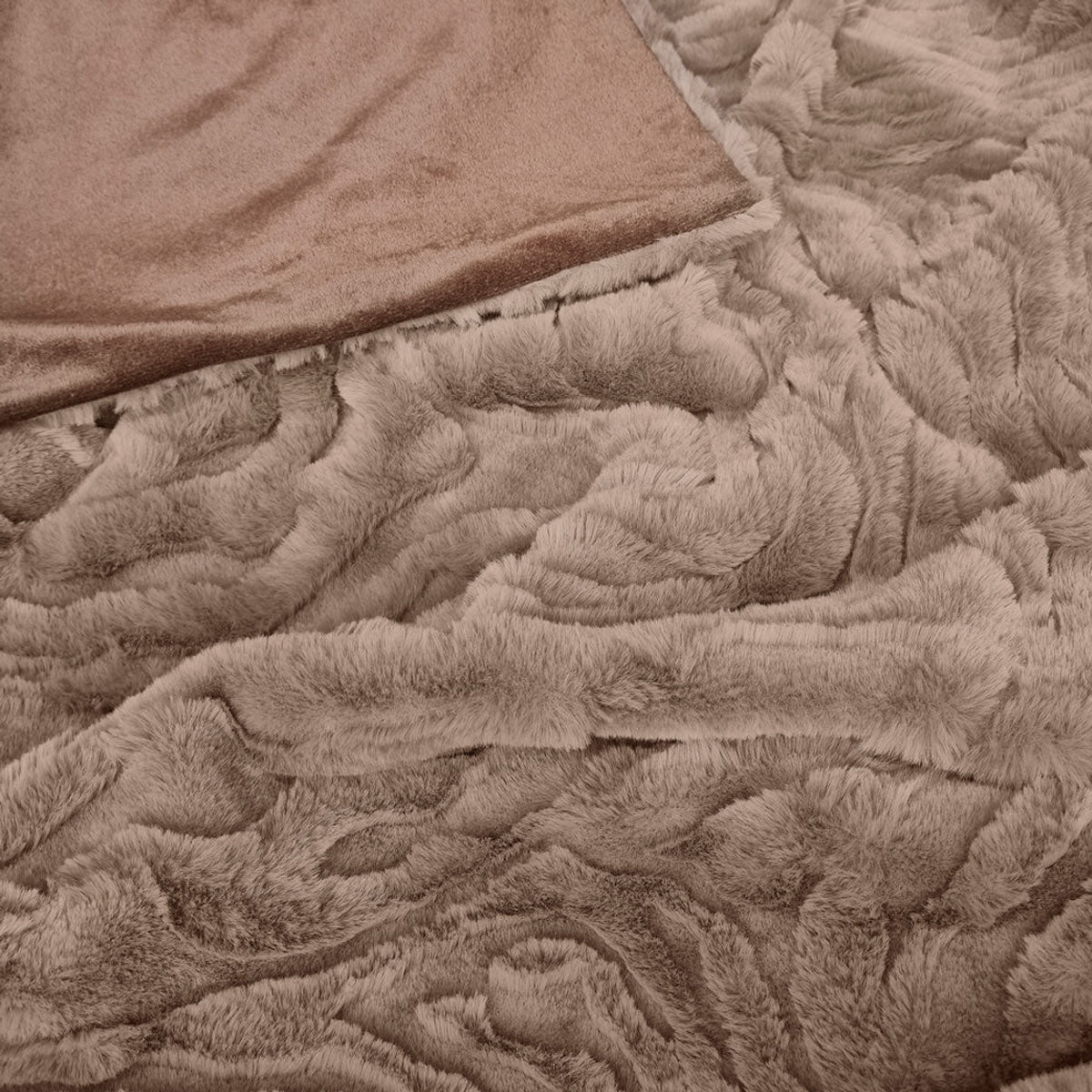 Rita Woodsmoke Faux Mohair Throw Rug 130 x 160cm