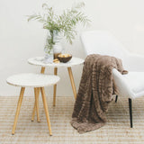 Rita Woodsmoke Faux Mohair Throw Rug 130 x 160cm