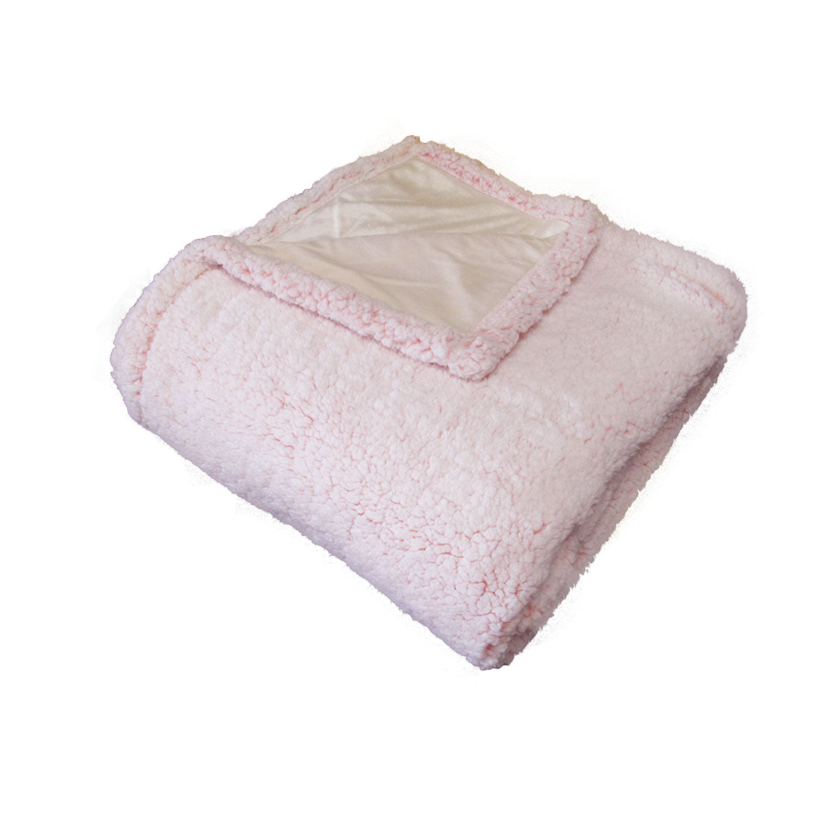 Sofie Sherpa Fleece Throw Rug Pink