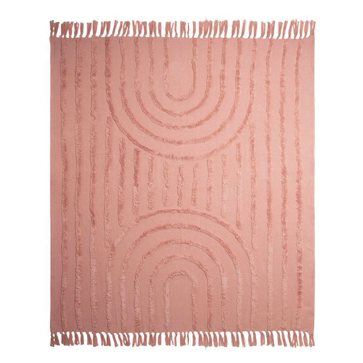 Zen Luxury Fringe Throw 130 x 160cm Clay Pink