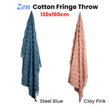 Zen Luxury Fringe Throw 130 x 160cm Clay Pink