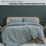 Fletcher Faded Indigo Printed Quilt Cover Set King