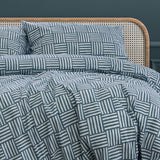 Fletcher Faded Indigo Printed Quilt Cover Set King