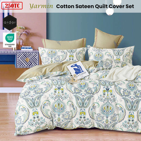 250TC Yarmin Moroccan Cotton Sateen Quilt Cover Set King