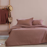 Alton Burlwood Jacquard Embossed Texture Geo Quilt Cover Set King