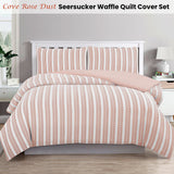 Cove Rose Dust (Similar to Peach color) Seersucker Waffle Quilt Cover Set Double