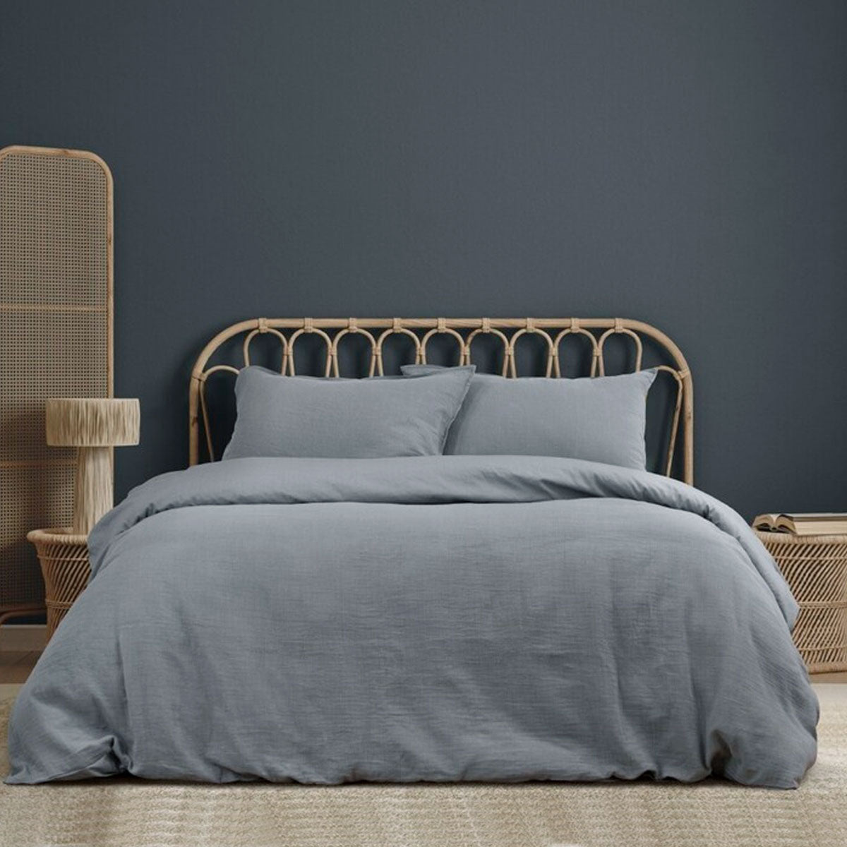 Earth Grey Cotton Gauze Quilt Cover Set Queen