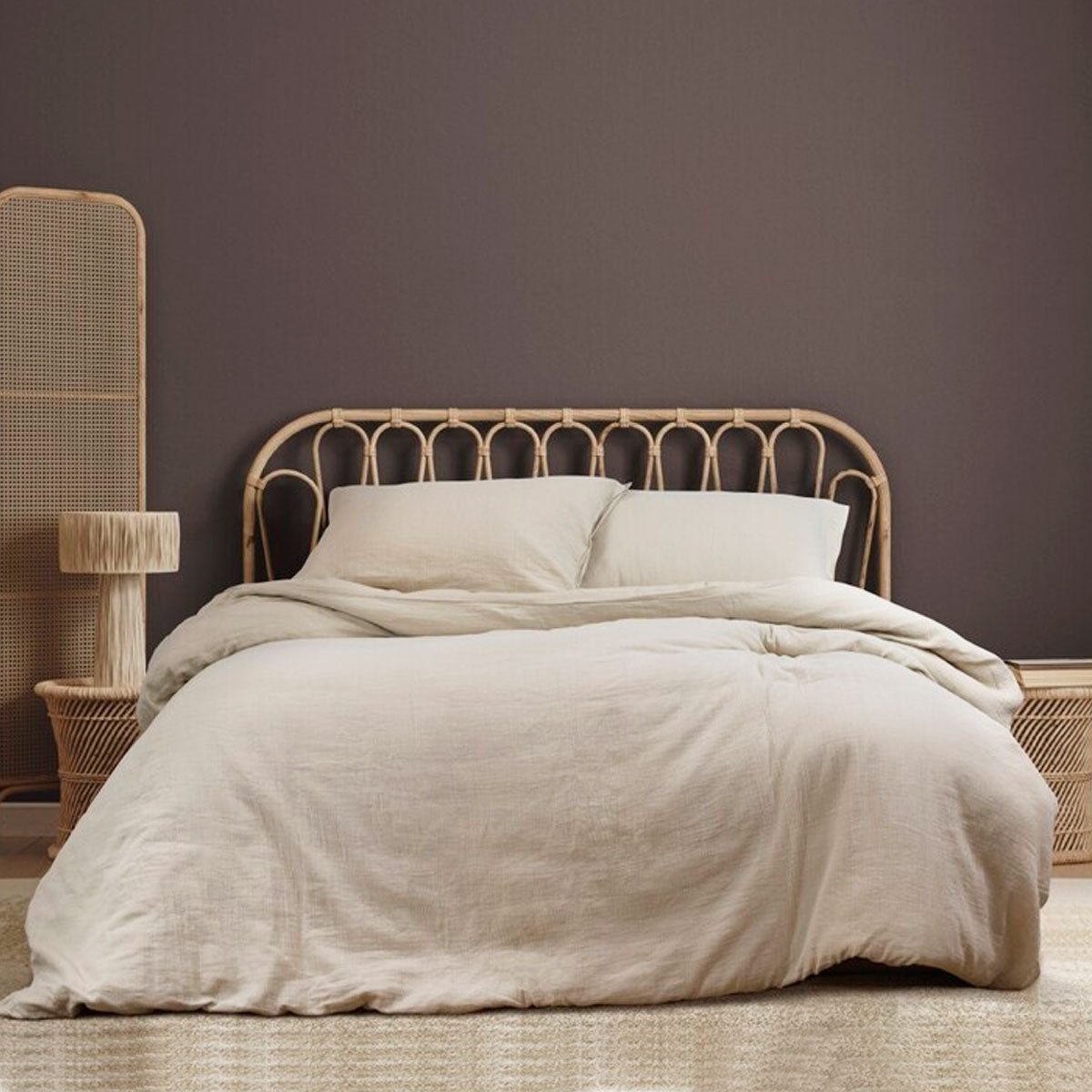 Earth Oatmeal Cotton Gauze Quilt Cover Set Queen