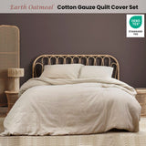 Earth Oatmeal Cotton Gauze Quilt Cover Set Queen
