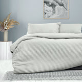 London Silver Embossed Quilt Cover Set King