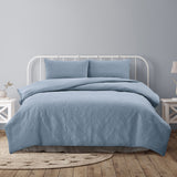 Lottie Bluebell Pinsonic Embossed Quilt Cover Set Queen