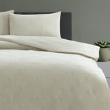 Maxwell Tan Embossed Vintage Washed Quilt Cover Set Queen