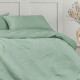 Molly Palm Green Quilted Quilt Cover Set Queen