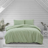 Preston Pale Green Embossed Quilt Cover Set Queen