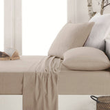 Easy-care Micro Flannelette Sheet Set Taupe Single