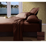 1000TC American Pima Cotton Plain Design Sheet Set Chocolate Queen