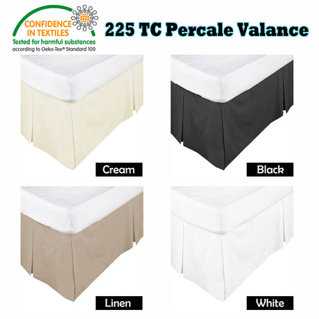 Box Pleated Valance Cream - QUEEN
