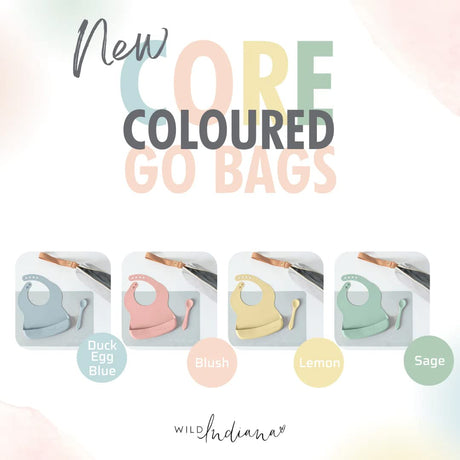 WILD INDIANA Eating-out Comfy Silicone Baby Bib set for babies & Toddlers(10-72 Months) Waterproof baby fedding including Waterproof carry case (Duck Egg Blue)
