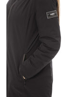 Black Down Jacket with Adjustable Hood and Baldinini Monograms XL Women