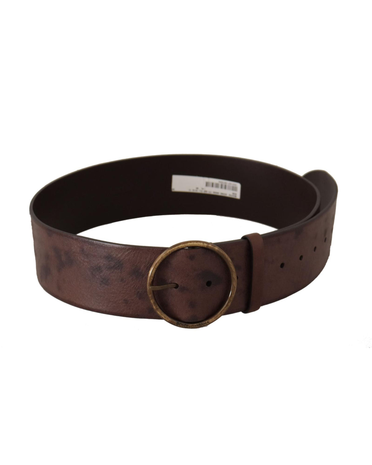 Authentic Dolce &amp; Gabbana Leather Belt with Engraved Logo Buckle 90 cm Women