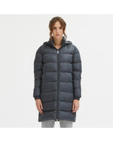 Dark Grey Hooded Jacket with 2-Pocket Design and Zip Closure S Women