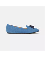 Handmade Light Blue Suede Tassel Moccasins by  38.5 EU Women