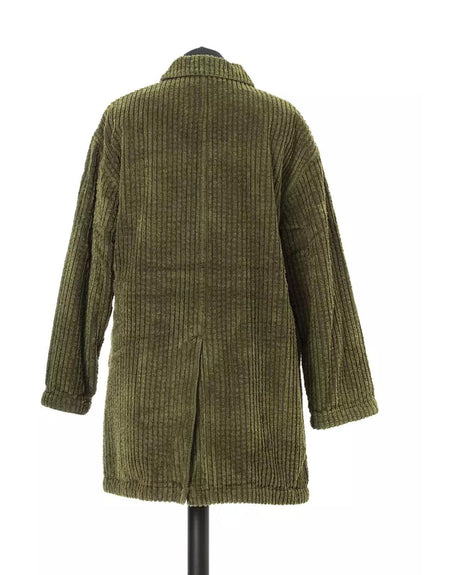 Wide Ribbed Jacket with Teddy Fur Padding and Logo Button Closure 42 IT Women