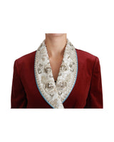 DOLCE &amp; GABBANA Double Breasted Blazer with Baroque Detailing 44 IT Women